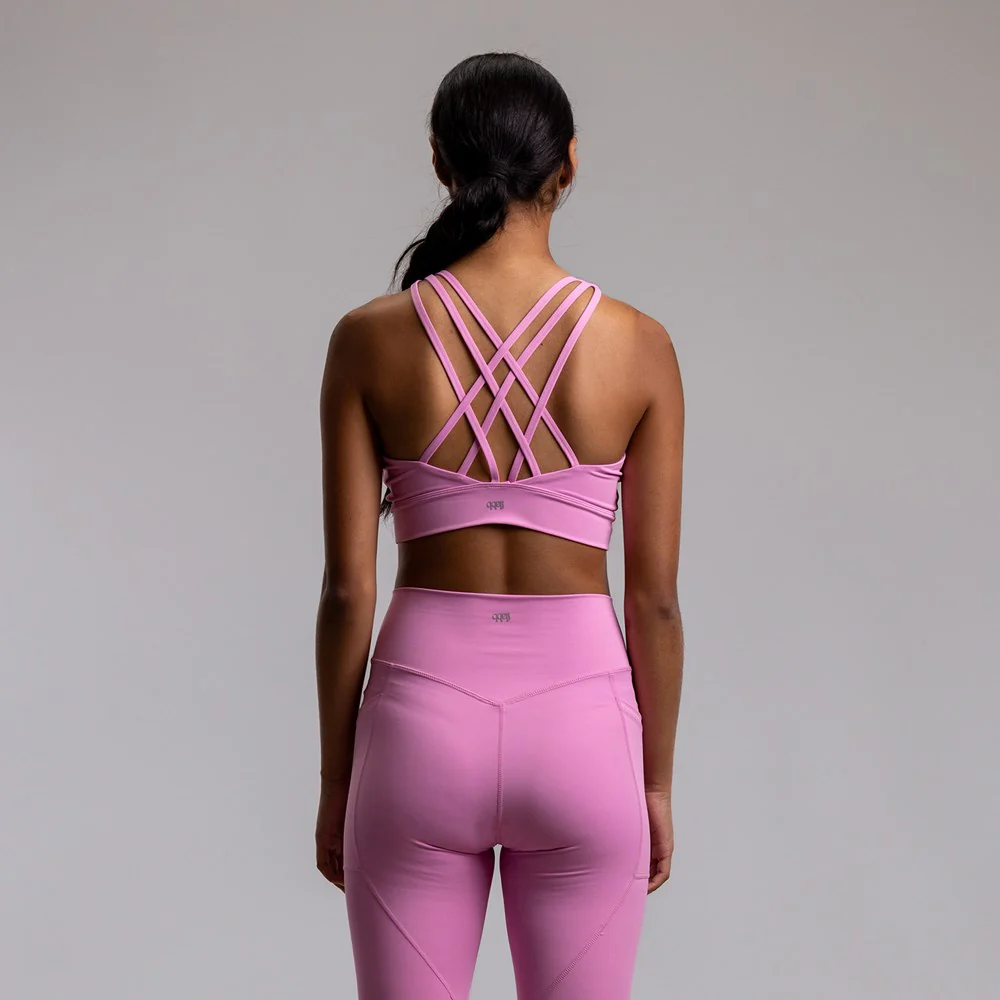 Velocity Sinuous Halter Neck Bra - Women's HAZE