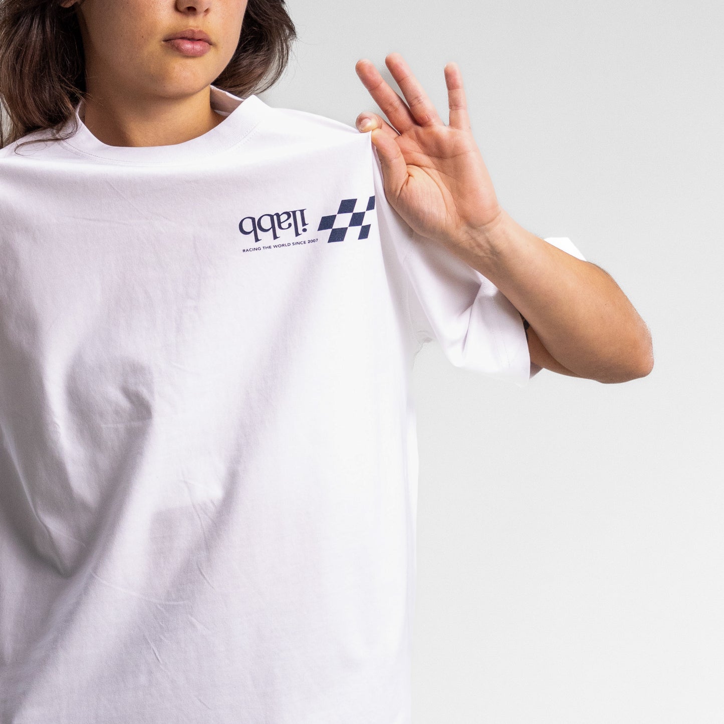 Checkered Block Tee Unisex WHITE